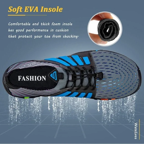 NWT WateLves Water Shoes Mens Womens Beach Swim Shoes Quick-Dry Aqua Socks - Picture 5 of 17